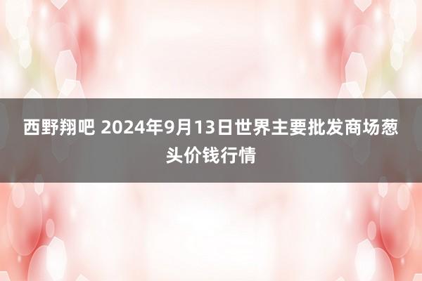 西野翔吧 2024年9月13日世界主要批发商场葱头价钱行情