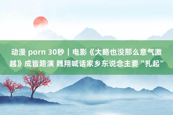 动漫 porn 30秒｜电影《大略也没那么意气激越》成皆路演 魏翔喊话家乡东说念主要“扎起”