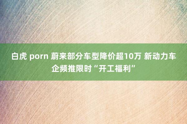 白虎 porn 蔚来部分车型降价超10万 新动力车企频推限时“开工福利”