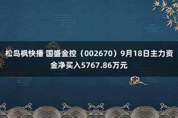 松岛枫快播 国盛金控（002670）9月18日主力资金净买入5767.86万元