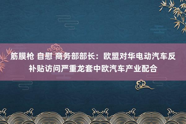 筋膜枪 自慰 商务部部长：欧盟对华电动汽车反补贴访问严重龙套中欧汽车产业配合