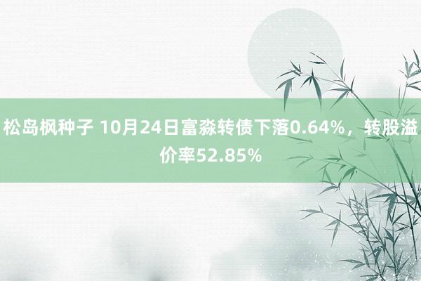 松岛枫种子 10月24日富淼转债下落0.64%，转股溢价率52.85%