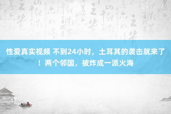 性爱真实视频 不到24小时，土耳其的袭击就来了！两个邻国，被炸成一派火海