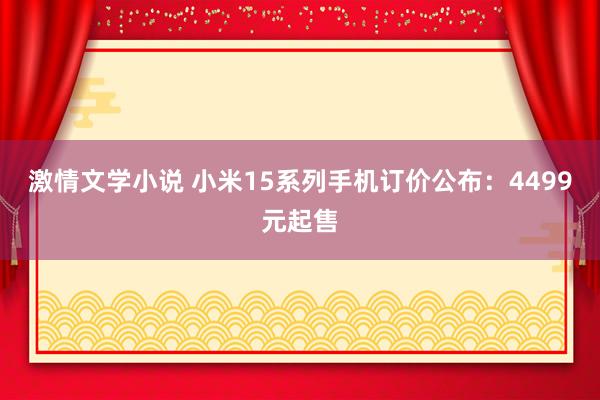 激情文学小说 小米15系列手机订价公布：4499元起售