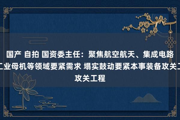 国产 自拍 国资委主任：聚焦航空航天、集成电路、工业母机等领域要紧需求 塌实鼓动要紧本事装备攻关工程