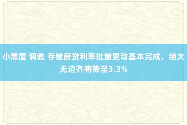 小黑屋 调教 存量房贷利率批量更动基本完成，绝大无边齐将降至3.3%