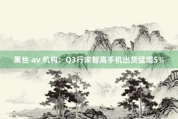 黑丝 av 机构：Q3行家智高手机出货猛增5%