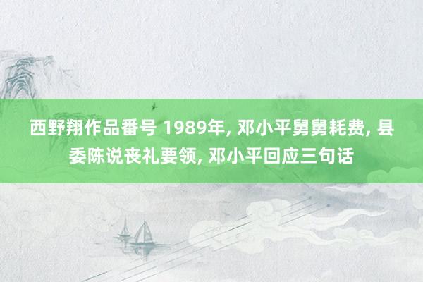 西野翔作品番号 1989年， 邓小平舅舅耗费， 县委陈说丧礼要领， 邓小平回应三句话