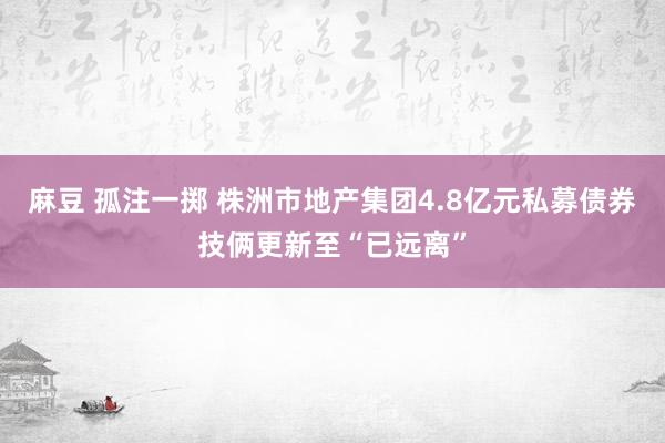 麻豆 孤注一掷 株洲市地产集团4.8亿元私募债券技俩更新至“已远离”