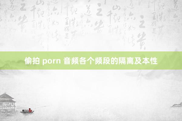 偷拍 porn 音频各个频段的隔离及本性