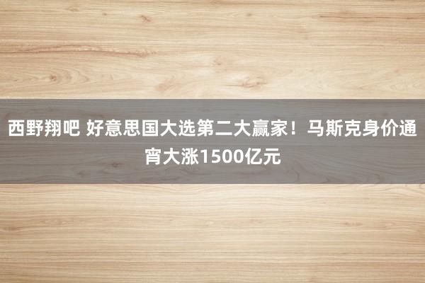 西野翔吧 好意思国大选第二大赢家！马斯克身价通宵大涨1500亿元