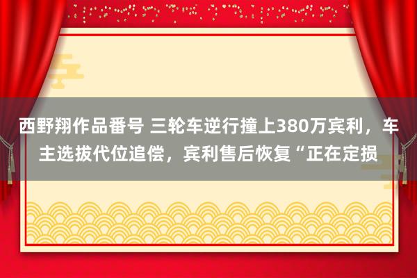 西野翔作品番号 三轮车逆行撞上380万宾利，车主选拔代位追偿，宾利售后恢复“正在定损