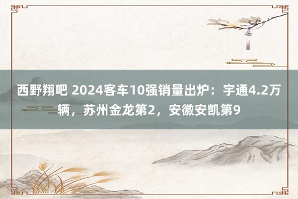 西野翔吧 2024客车10强销量出炉：宇通4.2万辆，苏州金龙第2，安徽安凯第9